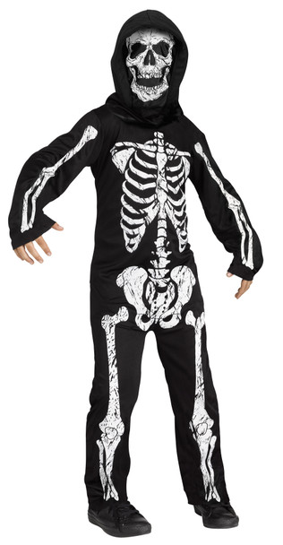 Boy's Skeleton Phantom White Child Costume