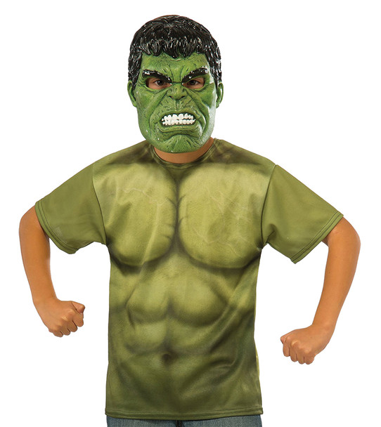Boy's Hulk T-Shirt & Mask Child Costume