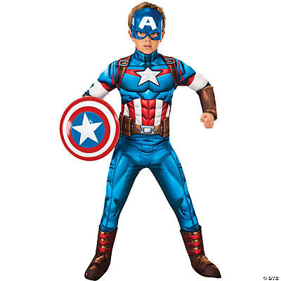 Boy's Captain America Deluxe Muscle Child Costume