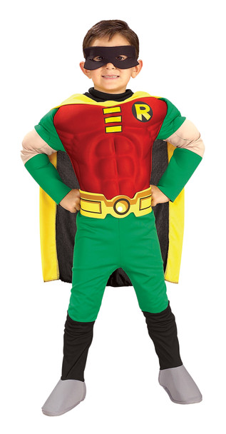 Boy's Deluxe Muscle Robin-Titans Child Costume