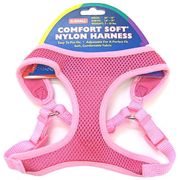 Coastal Pet Comfort Soft Adjustable Harness - Bright Pink - X-Small - Dogs 7-10 lbs - (Girth Size 16"-19")