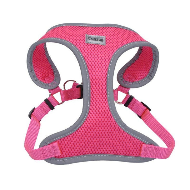 Coastal Pet Comfort Soft Reflective Wrap Adjustable Dog Harness - Neon Pink - X-Small - 16-19" Girth - (5/8" Straps)