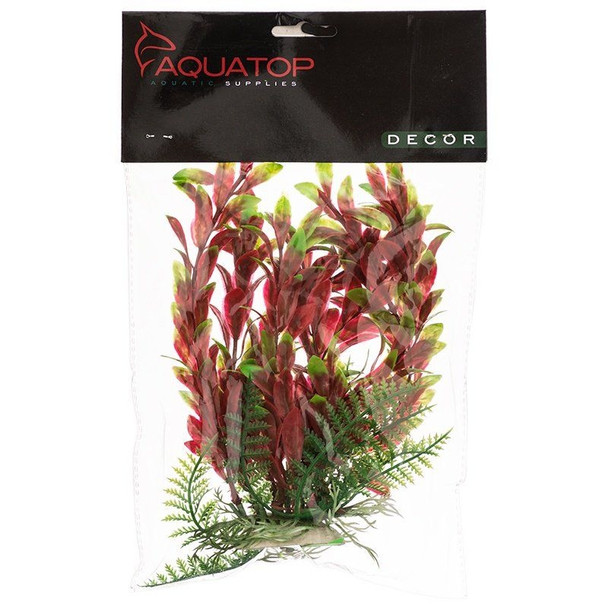 Aquatop Hygro Aquarium Plant - Red & Green - 6" High w/ Weighted Base