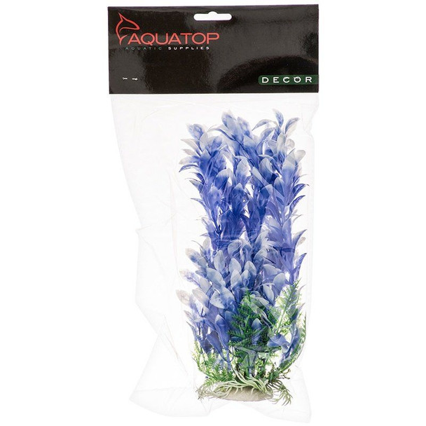 Aquatop Bacopa Aquarium Plant - Blue & White - 9" High w/ Weighted Base