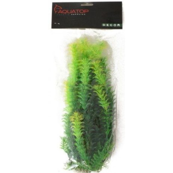 Aquatop Yellow Tipped Aquarium Plant - Green - 12" High w/ Weighted Base
