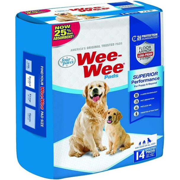 Four Paws Wee Wee Pads Original - 14 Pack (22" Long x 23" Wide)