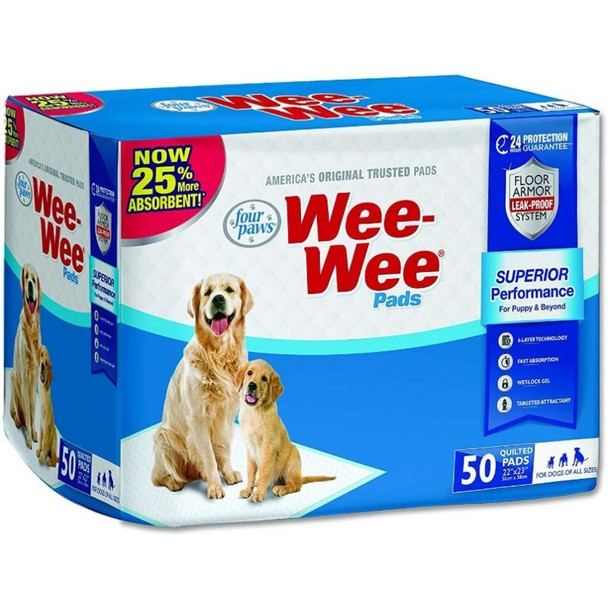 Four Paws Wee Wee Pads Original - 50 Pack (22" Long x 23" Wide)