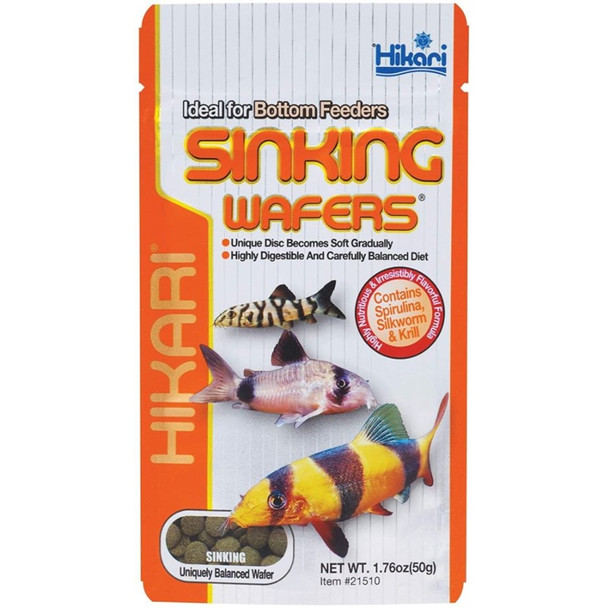 Hikari Sinking Wafers for Bottom Feeding Fish - 1.76 oz - 50 Grams