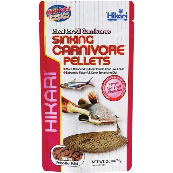 Hikari Sinking Carnivore Pellets for Bottom Feeding Fish - 2.61 oz