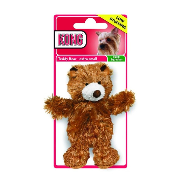 KONG Plush Teddy Bear Dog Toy - X-Small - 3.5"