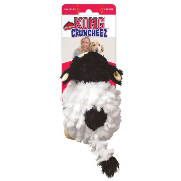 KONG Barnyard Cruncheez Plush Cow Dog Toy - Large (8.3" Long)