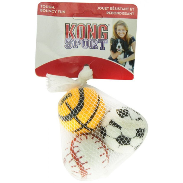 Kong Assorted Sports Balls Set - Small - 2" Diameter (3 Pack)