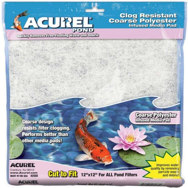 Acurel Coarse Polyester Media Pad - Pond - For 12" Long x 12" Wide Pond Filters