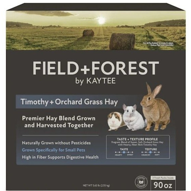 Kaytee Field and Forest Timothy and Orchard Grass Hay Blend - 90 oz