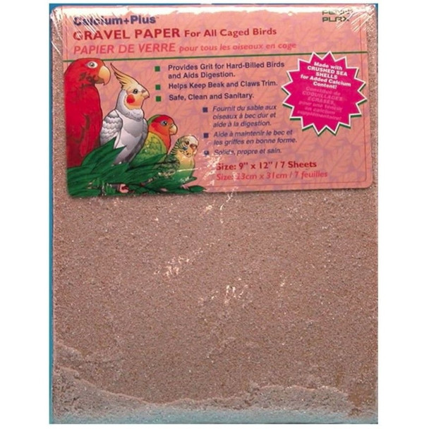 Penn Plax Calcium Plus Gravel Paper for Caged Birds - 9in. x 12in. - 7 Pack