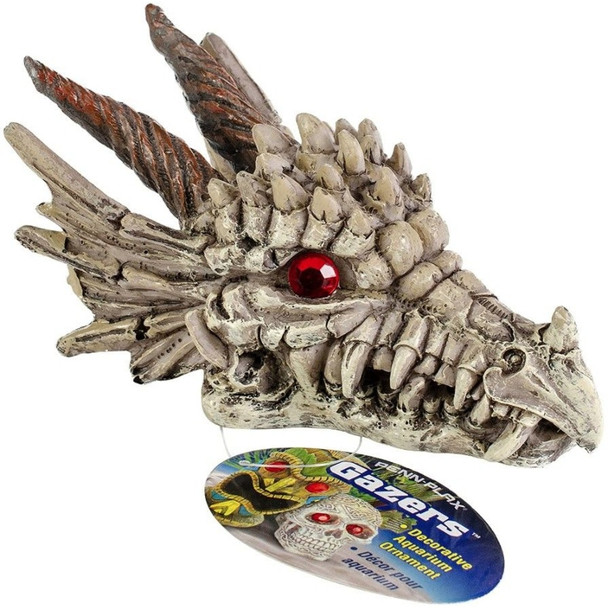 Penn Plax Gazer Dragon Skull Aquarium Ornament - 3"L x 5.75"W x 3"H