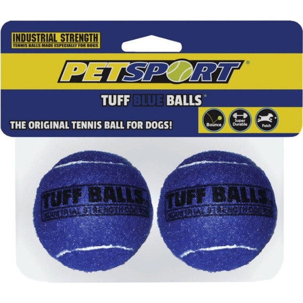 Petsport Tuff Ball Dog Toy Blue - 2 count (2.5"D)