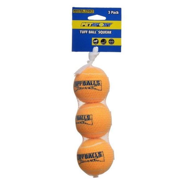 Petsport USA Tuff Ball Squeak Dog Toy - Medium - 3 Pack - (2.5" Diameter Ball)