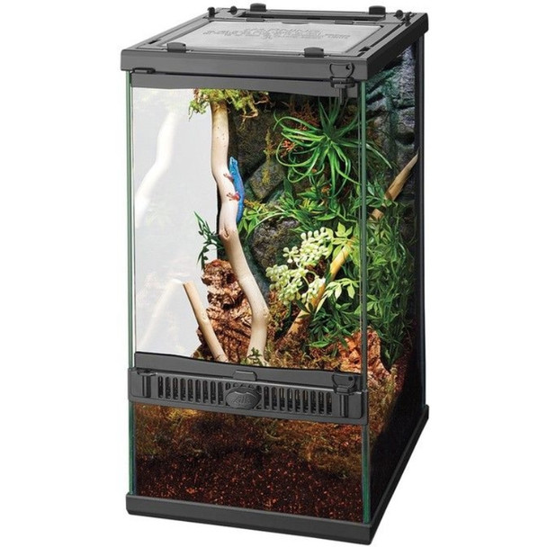 Zilla Front Opening Terrarium with Realistic Rock Foam Background 8"L x 10"W x 15"H - 1 count