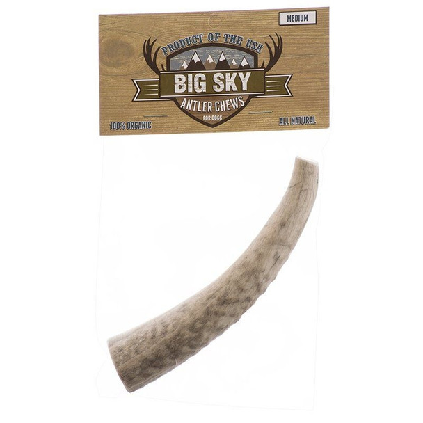 Big Sky Antler Chew for Dogs - Medium - 1 Antler - Dogs Over 40 lbs - (6"-7" Chew)