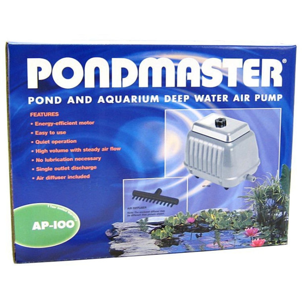 Pondmaster Pond & Aquarium Deep Water Air Pump - AP 100 (10,00 Gallons - 8,900 Cubic Inches per Minute)