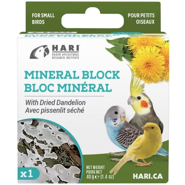 HARI Dandelion Mineral Block for Small Birds - 1.4 oz