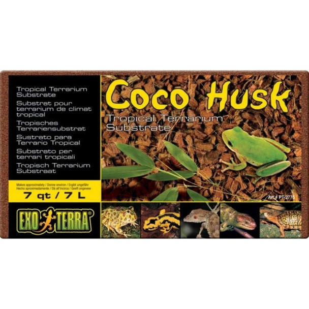 Exo Terra Coco Husk Brick Tropical Terrarium Reptile Substrate - 7 qt