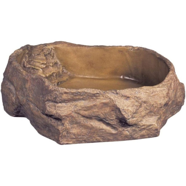 Exo-Terra Granite Rock Reptile Water Dish - X-Large - 10.75"L x 9"W x 3"H