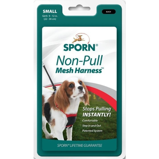 Sporn Non Pull Mesh Harness for Dogs - Black - Small