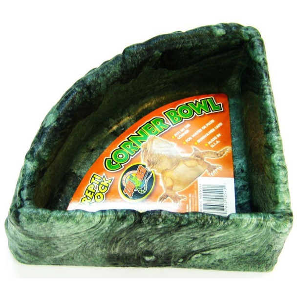 Zoo Med Repti Rock Corner Bowl - Large (9" Long x 9" Wide)