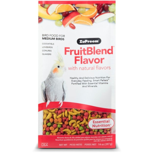 ZuPreem FruitBlend Flavor Bird Food for Medium Birds - 14 oz