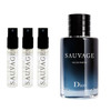 3 Pack Travel Size Sprays Christian Dior Sauvage Eau De Parfum