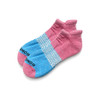 Bombas Ankle Socks TriBlock Blue White Pink (2 Pairs)
