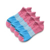 Bombas Ankle Socks TriBlock Blue White Pink (4 Pairs)