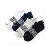 Vibez Ankle Training 4-Pack Socks (White/Grey/Blue/Black)