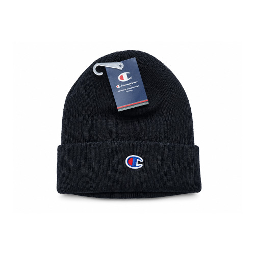 Champion Ribbed Knit Cuffed Beanie Winter Hat - Black (Unisex / One Size)