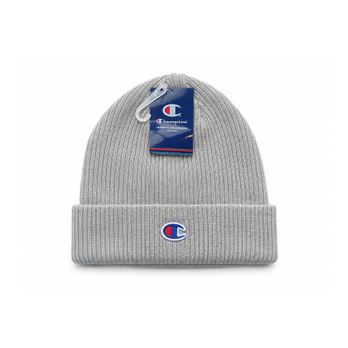 Champion Ribbed Knit Cuffed Beanie Winter Hat - Grey (Unisex / One Size)