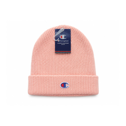 Champion Ribbed Knit Cuffed Beanie Winter Hat - Pink (Unisex / One Size)