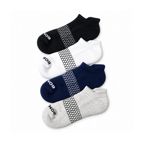 Bombas Ankle Socks Solids 4-Pack Medium (White/Grey/Blue/Black)
