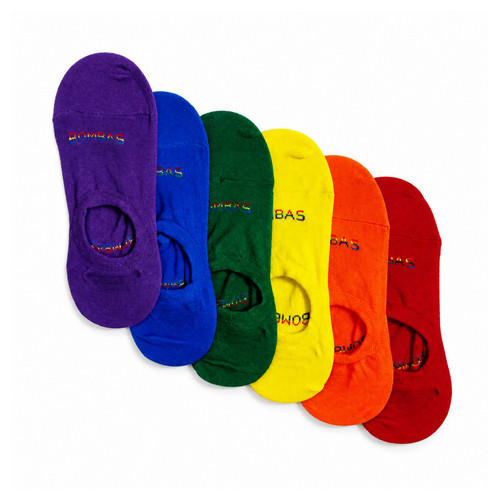 Bombas No-Show Socks Pride Collection 6-Pack Medium (Rainbow)