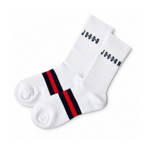NIKE Air Jordan Legacy Crew DRI-FIT 2-Pack Socks Large (White)