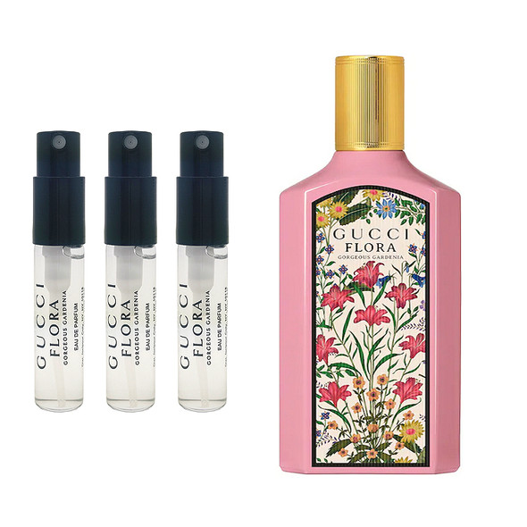 3 Pack Travel Size Sprays Gucci Flora Gorgeous Gardenia Eau De Parfum