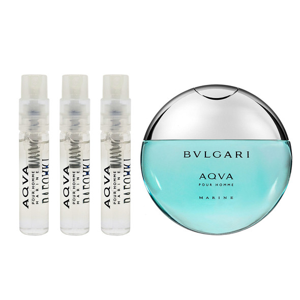 3 Pack Travel Size Sprays Bvlgari Aqva Pour Homme Marine Cologne Eau De Toilette