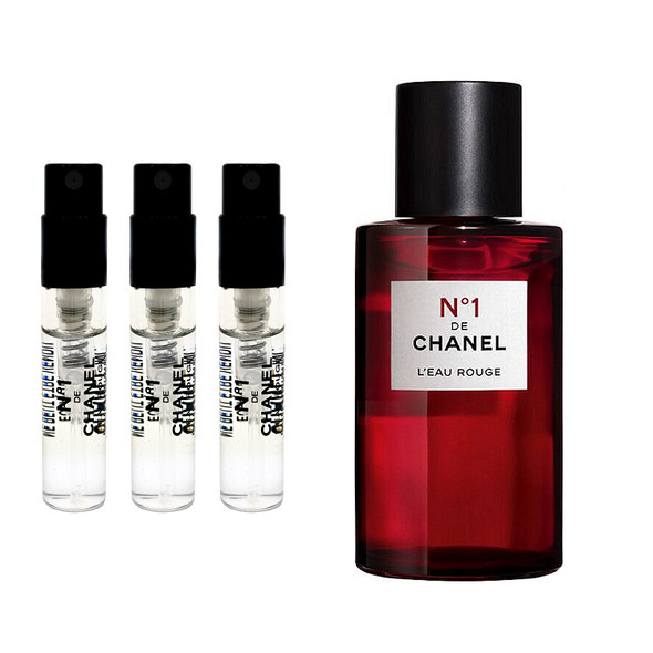 3 Pack Travel Size Sprays Chanel No. 1 L'Eau Rougue Eau De Parfumée
