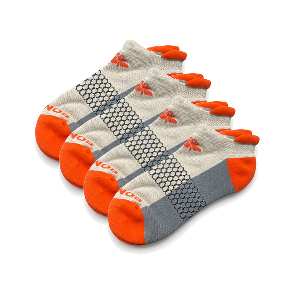 Bombas Ankle Socks Orange Grey (4 Pairs)