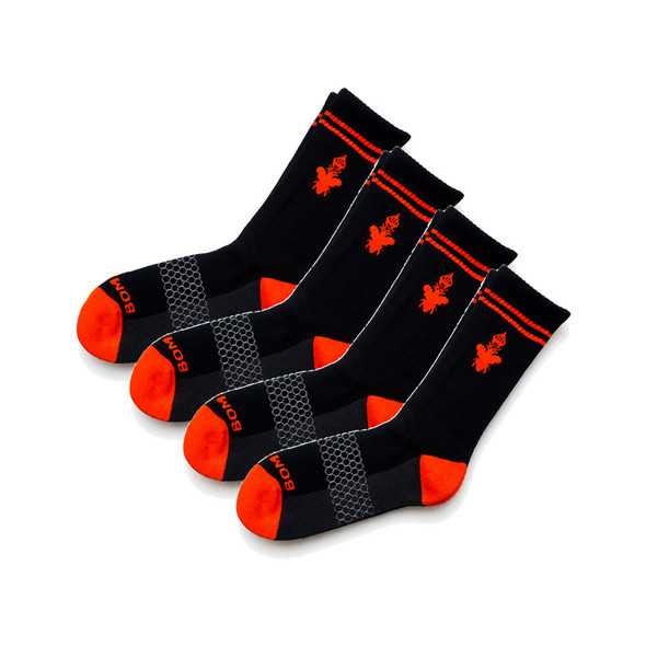 Bombas Calf Socks Medium (Orange/Black) (4 Pairs)