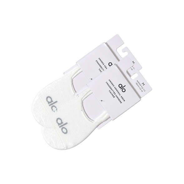 Alo No-Show Conceal Socks Medium (White) (2 Pairs)