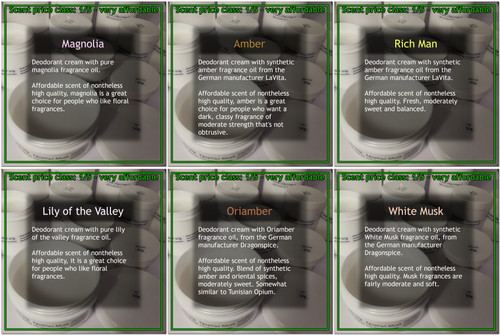 Scent selection overview