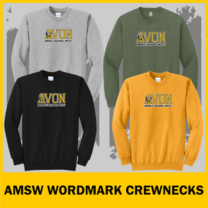 AVON WEST  "WORDMARK"  Fleece crewnecks