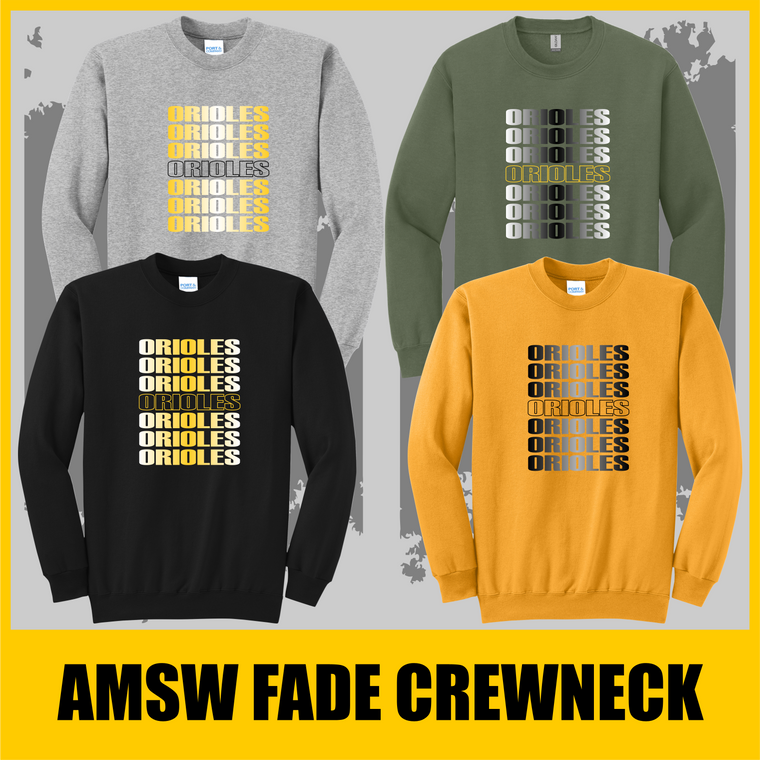 AVON WEST  "FADE"  Fleece crewnecks